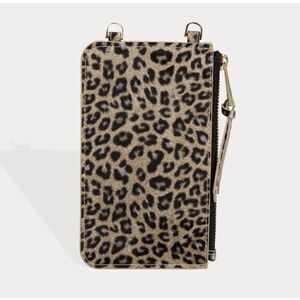 Bandolier leopard/animal print glitter metallic crossbody pouch/bag purse